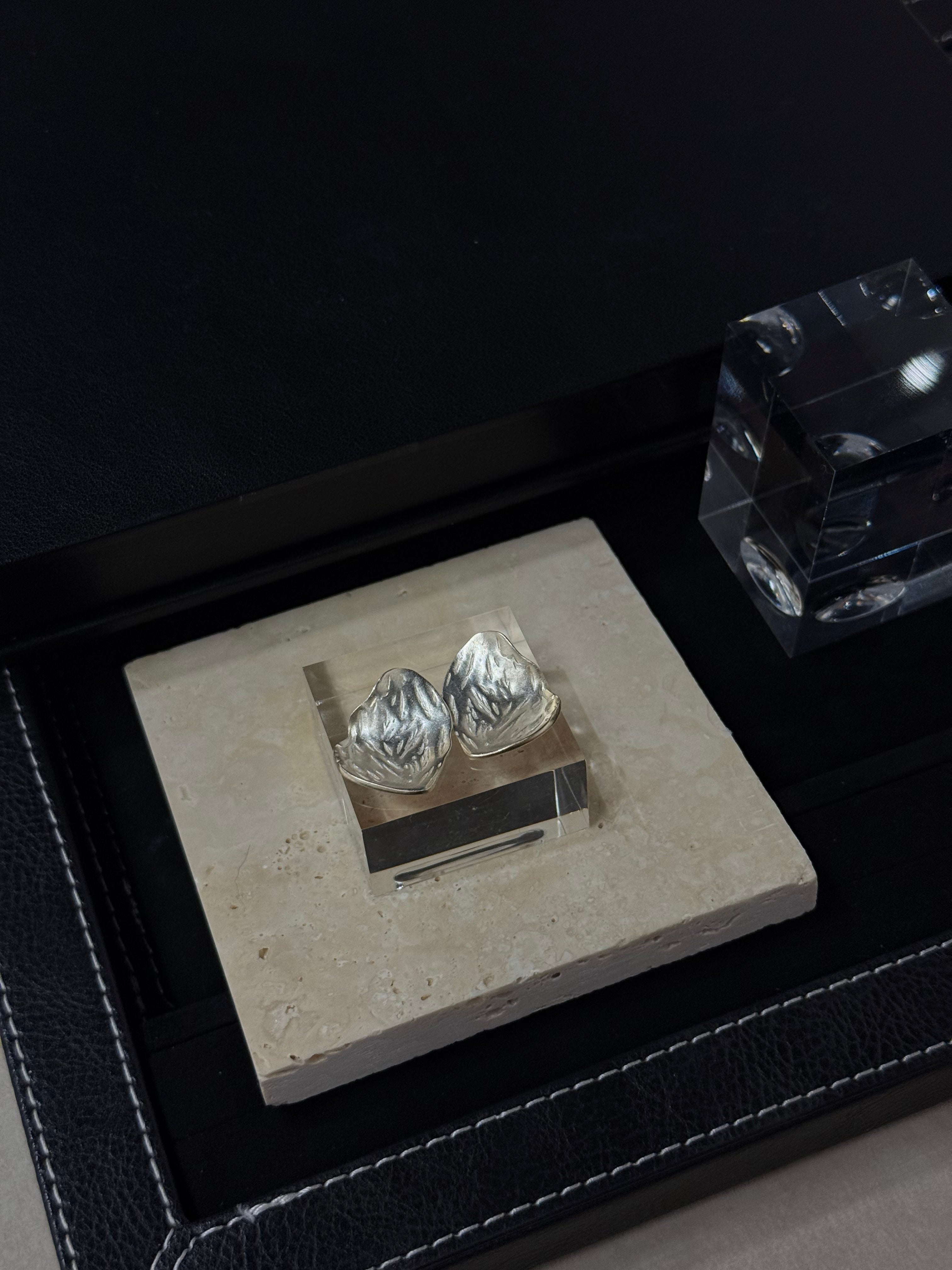 Molten Shell Silver Earrings